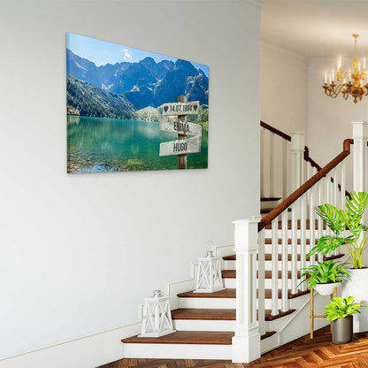 Personalisierte Leinwand "Bergsee Paar"