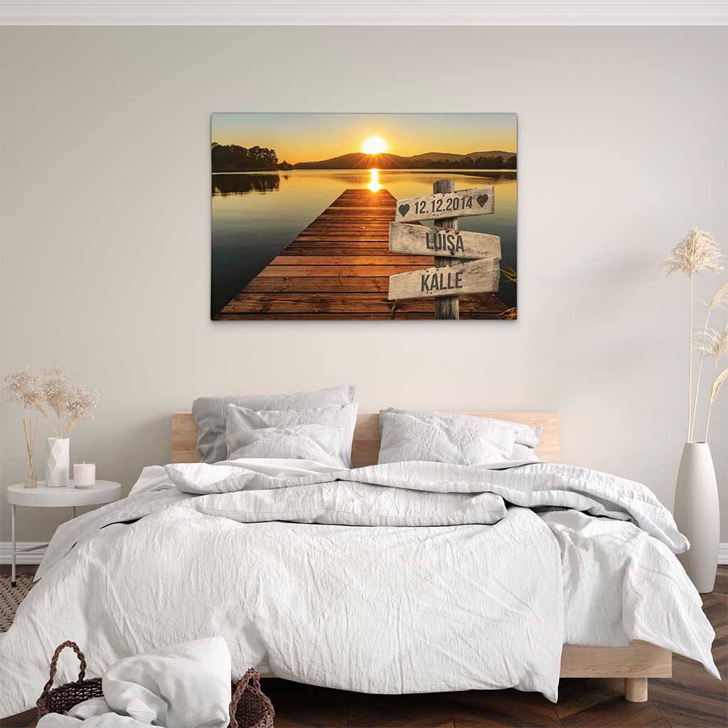 Personalisierte Leinwand "Sunlight Paar"