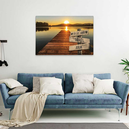 Personalisierte Leinwand "Sunlight Paar"