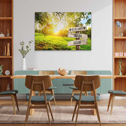 Personalisierte Leinwand "Sunlight Paar"