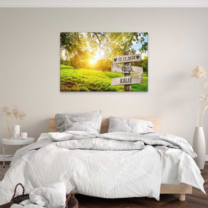 Personalisierte Leinwand "Sunlight Paar"