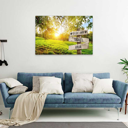 Personalisierte Leinwand "Sunlight Paar"